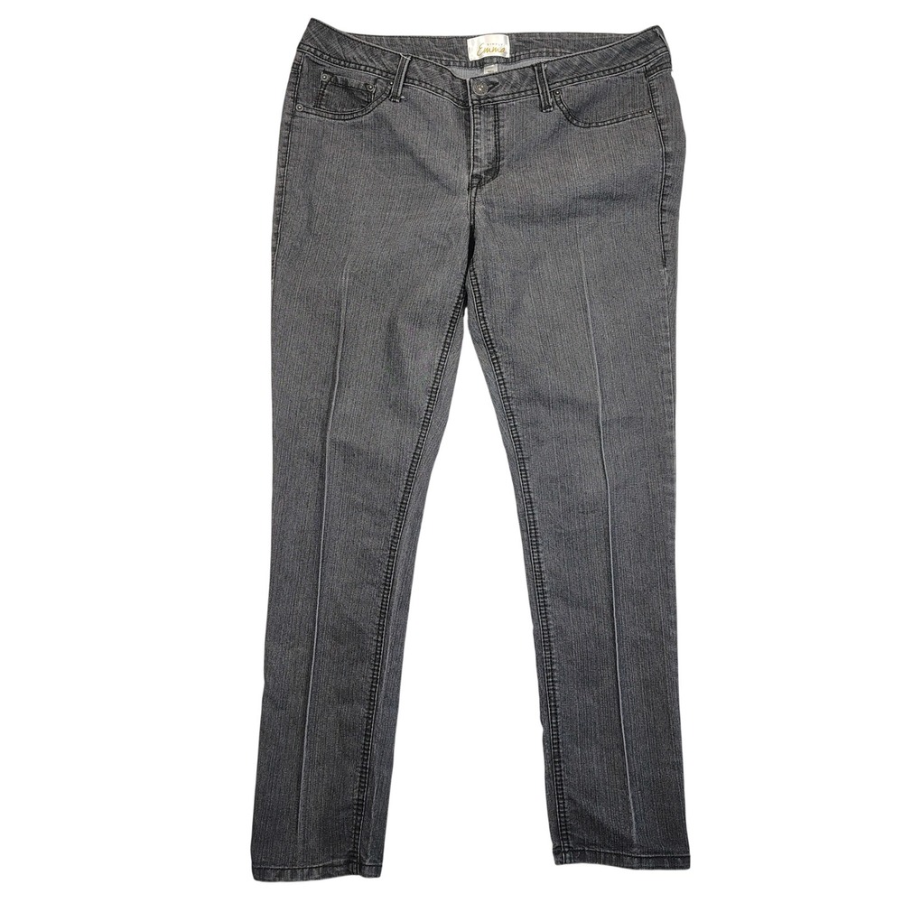 Simply Emma Jeans Skinny Jeans Women 14 Grey Stretch Denim Solid Cotton‎ Blend
